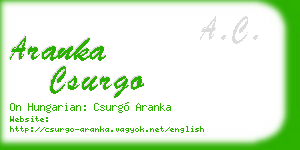 aranka csurgo business card
