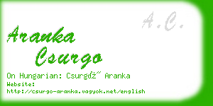 aranka csurgo business card